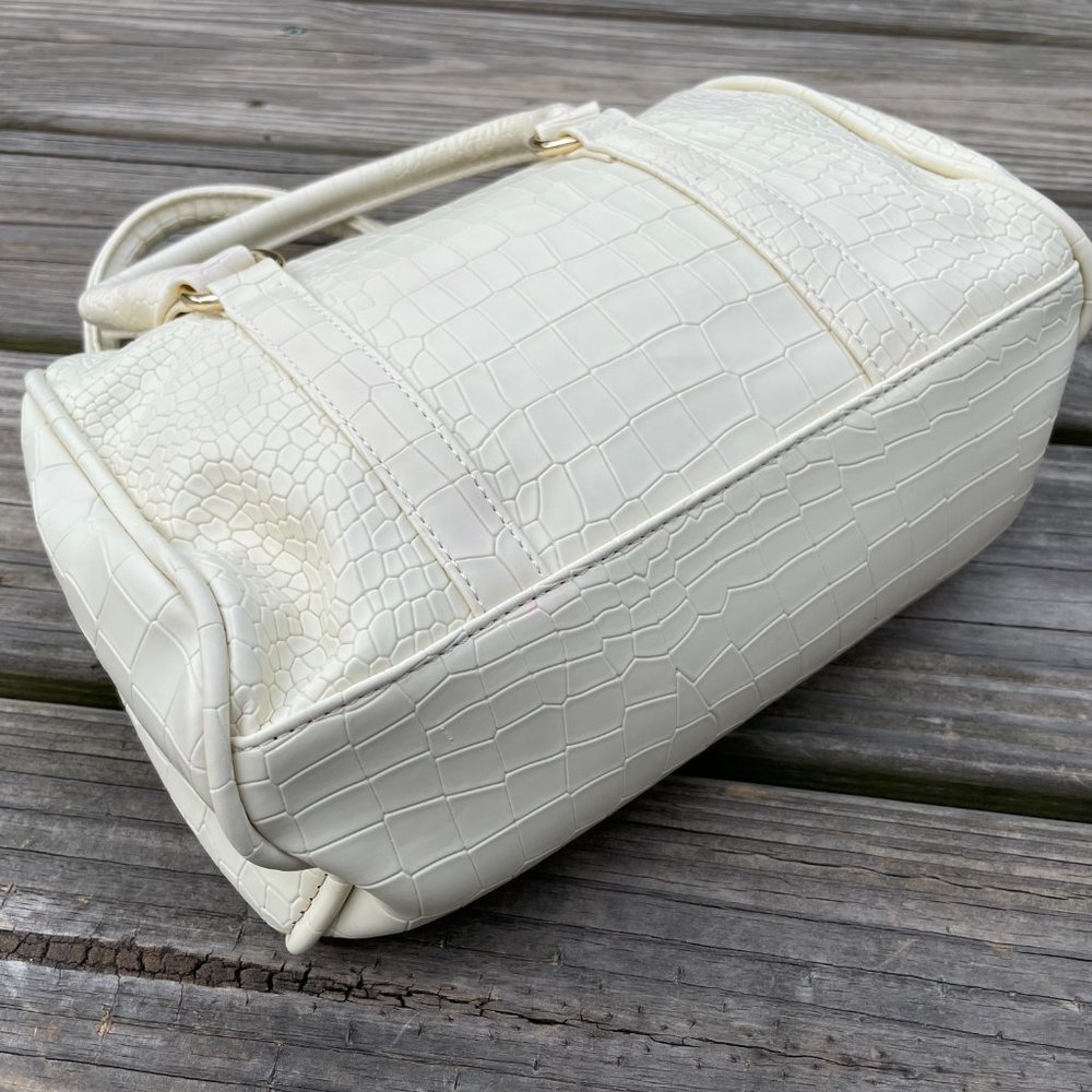 Women Hand Bags Cream Faux Leather Vegan Bag New S - Picture 9 of 12